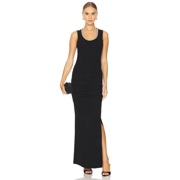 SIMKHAI Fiamma Tank Midi Dress in Black Small New Womens Long Maxi Gown